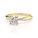 0,5 Karat Diamant Verlobungsring mit 1 Diamanten, Gelbgold 585 / 14K, Weite 60 mm, Gewicht ca. 1.9 g.