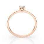 0,10 Karat Diamant Verlobungsring, Rotgold 585 / 14K, Weite 49 mm, Gewicht ca. 1.3 g.