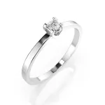 0,10 Karat Diamant Verlobungsring, Weißgold 585 / 14K, Weite 47 mm, Gewicht ca. 1.3 g.