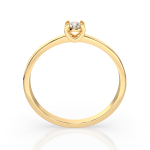 0,10 Karat Diamant Verlobungsring, Gelbgold 585 / 14K, Weite 71 mm, Gewicht ca. 1.3 g.