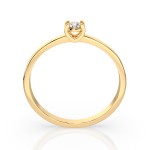 0,10 Karat Diamant Verlobungsring, Gelbgold 585 / 14K, Weite 51 mm, Gewicht ca. 1.3 g.