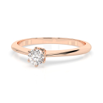 0,10 Karat Diamant Verlobungsring mit 1 Diamanten, Rotgold 585 / 14K, Weite 56 mm, Gewicht ca. 1.25 g.