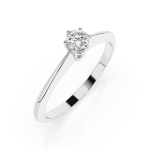 0,10 Karat Diamant Verlobungsring mit 1 Diamanten, Weißgold 585 / 14K, Weite 48 mm, Gewicht ca. 1.25 g.