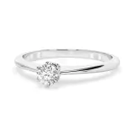 0,10 Karat Diamant Verlobungsring mit 1 Diamanten, Weißgold 585 / 14K