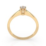 0,10 Karat Diamant Verlobungsring mit 1 Diamanten, Gelbgold 585 / 14K, Weite 61 mm, Gewicht ca. 1.25 g.