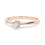 0,15 Karat Diamant Verlobungsring mit 1 Diamanten, Rotgold 585 / 14K, Weite 57 mm, Gewicht ca. 1.5 g.