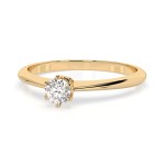 0,15 Karat Diamant Verlobungsring mit 1 Diamanten, Gelbgold 585 / 14K, Weite 49 mm, Gewicht ca. 1.5 g.