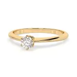 0,15 Karat Diamant Verlobungsring mit 1 Diamanten, Gelbgold 585 / 14K