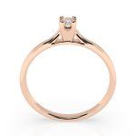 0,06 Karat Diamant Verlobungsring mit 1 Diamanten, Rotgold 585 / 14K, Weite 60 mm, Gewicht ca. 1.5 g.