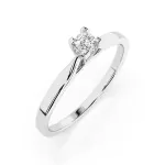 0,06 Karat Diamant Verlobungsring mit 1 Diamanten, Weißgold 585 / 14K, Weite 49 mm, Gewicht ca. 1.5 g.
