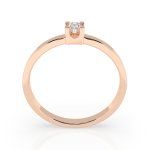 0,10 Karat Diamant Verlobungsring mit 1 Diamanten, Rotgold 585 / 14K, Weite 48 mm, Gewicht ca. 1.5 g.