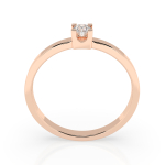 0,10 Karat Diamant Verlobungsring mit 1 Diamanten, Rotgold 585 / 14K, Weite 68 mm, Gewicht ca. 1.5 g.