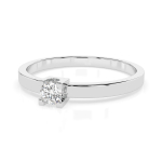 0,10 Karat Diamant Verlobungsring mit 1 Diamanten, Weißgold 585 / 14K, Weite 55 mm, Gewicht ca. 1.5 g.