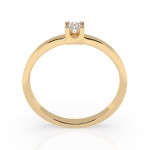 0,10 Karat Diamant Verlobungsring mit 1 Diamanten, Gelbgold 585 / 14K, Weite 54 mm, Gewicht ca. 1.5 g.