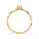 0,10 Karat Diamant Verlobungsring mit 1 Diamanten, Gelbgold 585 / 14K, Weite 55 mm, Gewicht ca. 1.6 g.