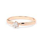 0,15 Karat Diamant Verlobungsring mit 1 Diamanten, Rotgold 585 / 14K, Weite 51 mm, Gewicht ca. 1.8 g.