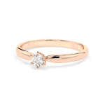 0,20 Karat Diamant Verlobungsring mit 1 Diamanten, Rotgold 585 / 14K, Weite 62 mm, Gewicht ca. 2.1 g.