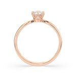 0,30 Karat Diamant Verlobungsring mit 1 Diamanten, Rotgold 585 / 14K, Weite 63 mm, Gewicht ca. 1.8 g.