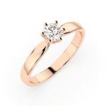 0,30 Karat Diamant Verlobungsring mit 1 Diamanten, Rotgold 585 / 14K, Weite 49 mm, Gewicht ca. 1.8 g.