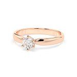 0,30 Karat Diamant Verlobungsring mit 1 Diamanten, Rotgold 585 / 14K, Weite 49 mm, Gewicht ca. 1.8 g.