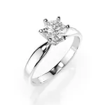 0,40 Karat Diamant Verlobungsring mit 1 Diamanten, Weißgold 585 / 14K, Weite 47 mm, Gewicht ca. 2.1 g.