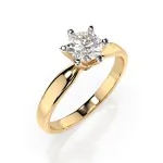 0,40 Karat Diamant Verlobungsring mit 1 Diamanten, Gelbgold 585 / 14K, Weite 54 mm, Gewicht ca. 2.1 g.