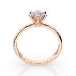 0,5 Karat Diamant Verlobungsring mit 1 Diamanten, Rotgold 585 / 14K, Weite 51 mm, Gewicht ca. 2.1 g.
