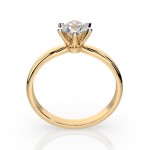 0,5 Karat Diamant Verlobungsring mit 1 Diamanten, Gelbgold 585 / 14K, Weite 71 mm, Gewicht ca. 2.1 g.