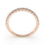 0,34 Karat Diamant Verlobungsring mit 17 Diamanten, Rotgold 585 / 14K, Weite 72 mm, Gewicht ca. 1.4 g.