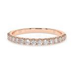 0,34 Karat Diamant Verlobungsring mit 17 Diamanten, Rotgold 585 / 14K, Weite 62 mm, Gewicht ca. 1.4 g.