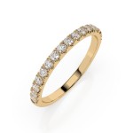 0,34 Karat Diamant Verlobungsring mit 17 Diamanten, Gelbgold 585 / 14K, Weite 68 mm, Gewicht ca. 1.4 g.