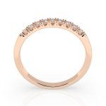0,18 Karat Diamant Verlobungsring mit 9 Diamanten, Rotgold 585 / 14K, Weite 51 mm, Gewicht ca. 1.6 g.