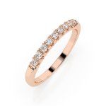 0,18 Karat Diamant Verlobungsring mit 9 Diamanten, Rotgold 585 / 14K, Weite 68 mm, Gewicht ca. 1.6 g.