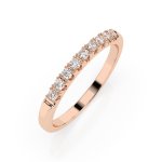 0,18 Karat Diamant Verlobungsring mit 9 Diamanten, Rotgold 585 / 14K, Weite 70 mm, Gewicht ca. 1.6 g.