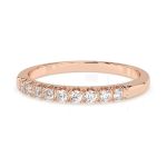 0,18 Karat Diamant Verlobungsring mit 9 Diamanten, Rotgold 585 / 14K, Weite 66 mm, Gewicht ca. 1.6 g.