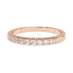 0,18 Karat Diamant Verlobungsring mit 9 Diamanten, Rotgold 585 / 14K, Weite 70 mm, Gewicht ca. 1.6 g.
