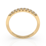 0,18 Karat Diamant Verlobungsring mit 9 Diamanten, Gelbgold 585 / 14K, Weite 60 mm, Gewicht ca. 1.6 g.