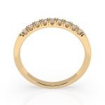0,18 Karat Diamant Verlobungsring mit 9 Diamanten, Gelbgold 585 / 14K, Weite 55 mm, Gewicht ca. 1.6 g.