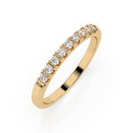 0,18 Karat Diamant Verlobungsring mit 9 Diamanten, Gelbgold 585 / 14K, Weite 60 mm, Gewicht ca. 1.6 g.