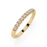 0,18 Karat Diamant Memoire Ring mit 9 Diamanten, Gelbgold 585 / 14K, Weite 49 mm, Gewicht ca.