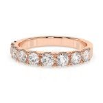 0,78 Karat Diamant Verlobungsring mit 9 Diamanten, Rotgold 585 / 14K, Weite 72 mm, Gewicht ca. 3.0 g.