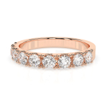 0,78 Karat Diamant Verlobungsring mit 9 Diamanten, Rotgold 585 / 14K, Weite 53 mm, Gewicht ca. 3.0 g.