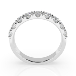 0,78 Karat Diamant Verlobungsring mit 9 Diamanten, Weißgold 585 / 14K, Weite 65 mm, Gewicht ca. 3.0 g.