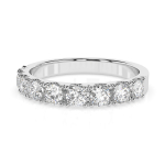 0,78 Karat Diamant Verlobungsring mit 9 Diamanten, Weißgold 585 / 14K, Weite 55 mm, Gewicht ca. 3.0 g.