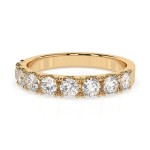 0,78 Karat Diamant Verlobungsring mit 9 Diamanten, Gelbgold 585 / 14K, Weite 57 mm, Gewicht ca. 3.0 g.