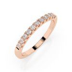 0,22 Karat Diamant Verlobungsring mit 11 Diamanten, Rotgold 585 / 14K, Weite 56 mm, Gewicht ca. 2.0 g.