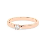 0,08 Karat Diamant Verlobungsring mit 1 Diamanten, Rotgold 585 / 14K