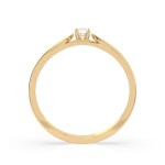 0,08 Karat Diamant Verlobungsring mit 1 Diamanten, Gelbgold 585 / 14K, Weite 49 mm, Gewicht ca. 1.9 g.