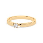 0,08 Karat Diamant Verlobungsring mit 1 Diamanten, Gelbgold 585 / 14K, Weite 69 mm, Gewicht ca. 1.9 g.
