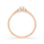 0,15 Karat Diamant Verlobungsring mit 1 Diamanten, Rotgold 585 / 14K, Weite 70 mm, Gewicht ca. 1.7 g.